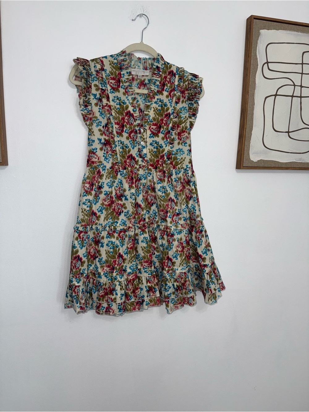 Caroline Constas White Floral Mini Dress with Multicolor Print - Picture 2 of 9
